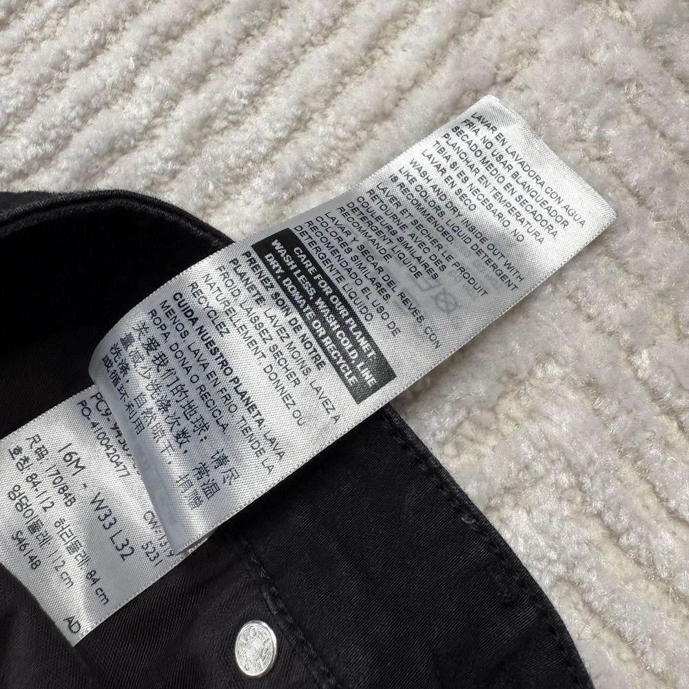 Signature Levi Strauss Gold Jeans Mens 33x32 Black Mid-Rise Straight Stretch - Picture 14 of 15